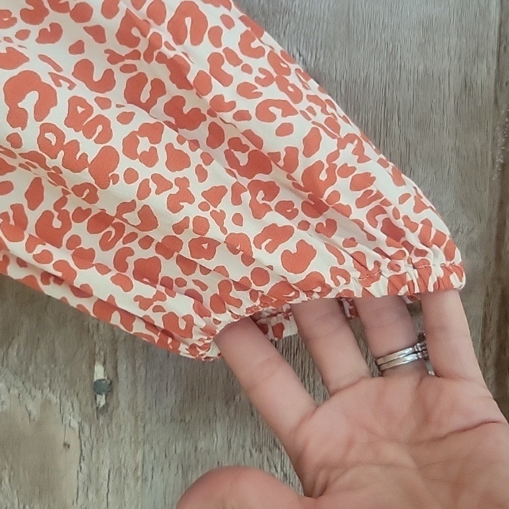 Loft Xsmall Rust And Cream Leopard Print Dress - image 2
